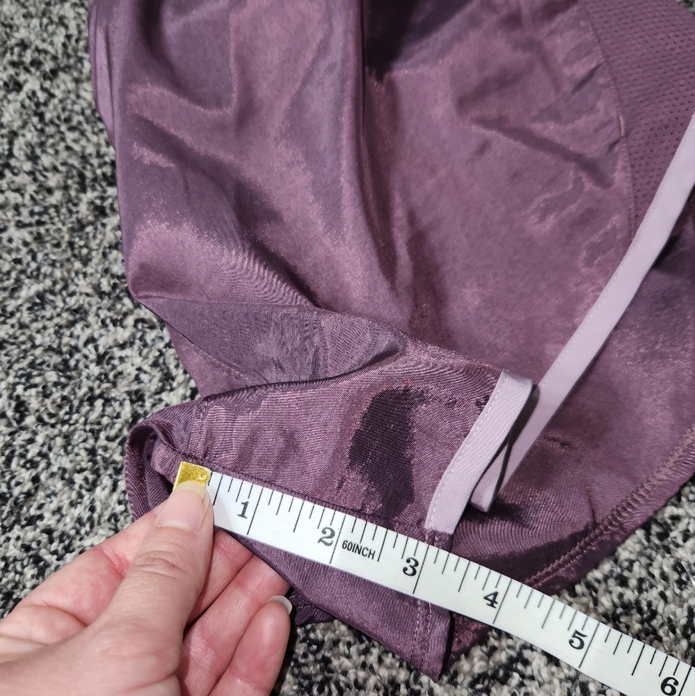 under armour fly‎ by shorts Size Medium Loose Purple Metallic Inside Liner Nwot - Picture 7 of 9